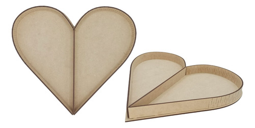06 Charolas De Corazón En Mdf 25cm Regalo San Valentín