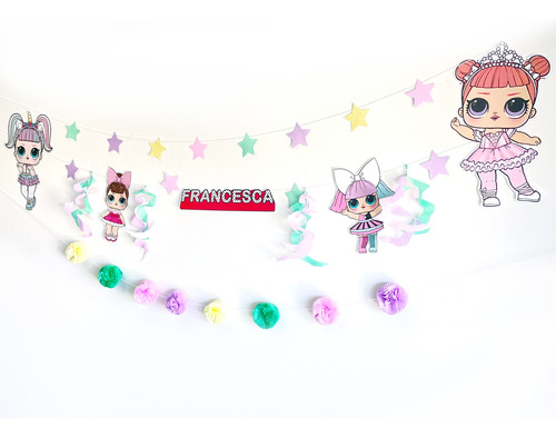 Set Guirnaldas Muñecas Lol Personalizada Estrellas Pompones