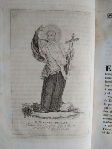 Libro Antiguo Historia De San Vicente De Paul 1844 Ilustrado