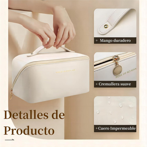 Cosmetiquera Amplia Con Monedero De Regalo Varios Colores Beige Lisa