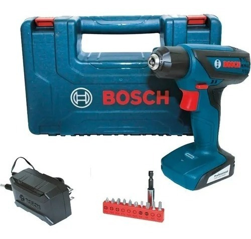 Taladro atornillador inalámbrico de 6mm Bosch GSR 1000 SMART 12V + accesorio con maletín de transporte 110V/220V