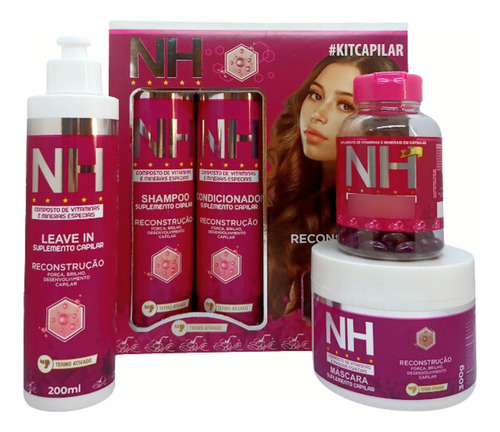 Fortalecimento Bell Kit Nh Tratamento Capilar Força, Brilho N H Anti Quedas Hidratação De 300ml 300mg