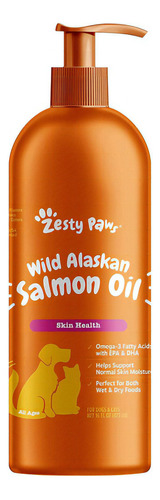 Zesty Paws Aceite Salmon Suplemento Omega Piel Pelaje Grande
