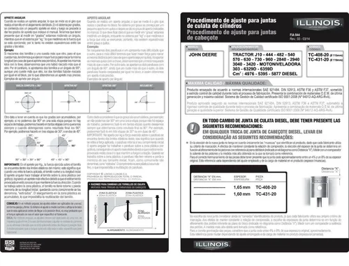 Junta T. Cilindros Illinois P/ John Deere 3650 6329 119mm
