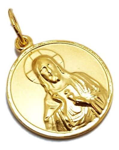 Sagrado Corazón De Jesús - Plaqué Oro 21k - 22mm