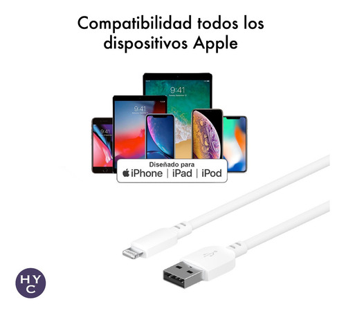 Imagen 4 de 10 de Cargador 2 Usb + Cable Lightning Compatible iPhone iPad 2.4a