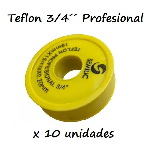 Teflon 3/4´´ Profesional 19mmx0,20mmx15mtrs (x 10 Unid)