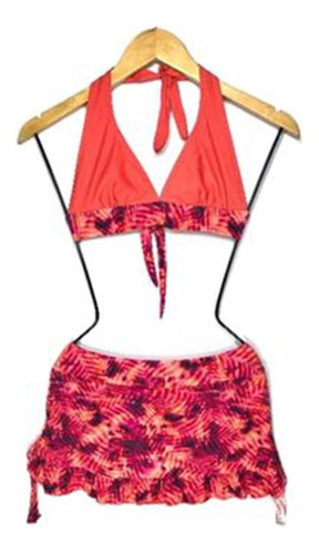 Bikini Top Falda Clara Campoamor Rojo Gl-30 Color Rojo