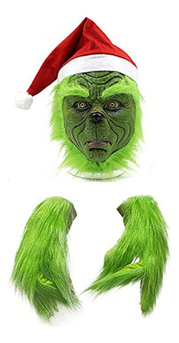 Disfraz De Navidad, Máscara De Grinch, Casco De Látex, Másca