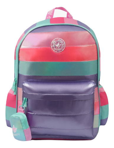 Mochila Footy Nena Metalizada Colours Fashion Escolar