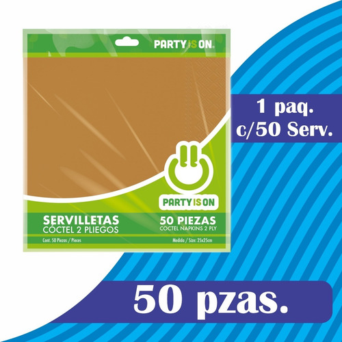 Servilleta Desechable Tamaño Coctel Party Is On 50 Piezas
