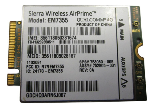 Tarjeta Wifi Sierra Hp Lt4111 Em7355 Wwan 4g Lte 753080-005