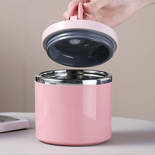 Lancheira Ao Ar Livre Caixa De , Utensílios De 1000ml Rosa