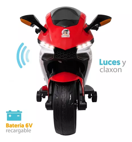 Moto Apache Eléctrica Luz Y Claxon Montable 6v Roja 3-6 Años Color Rojo