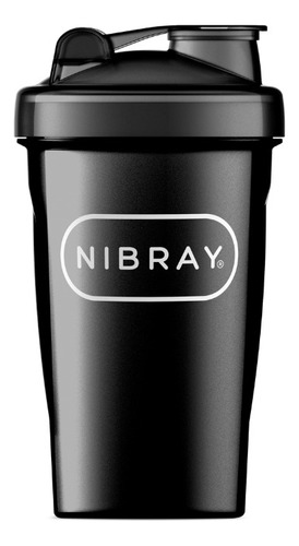 Shaker Deportivo Negro Con Mezclador De Acero 400 Ml Nibray