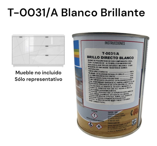Brillo Directo Blanco De Poliuretano Sayer Para Madera Kit
