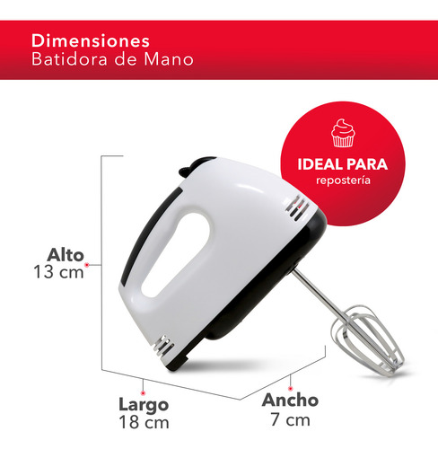 A Rca Batidora De Mano 7 Velocidades Rc-093 Color Blanco