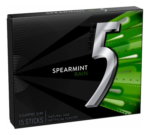 Chicle - 5 Gum Spearmint Rain Sugarfree - g a $3636