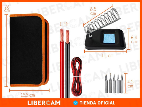 Imagen 5 de 10 de Kit Set Soldador Lapiz Cautin Estaño Desoldado 15 Piezas