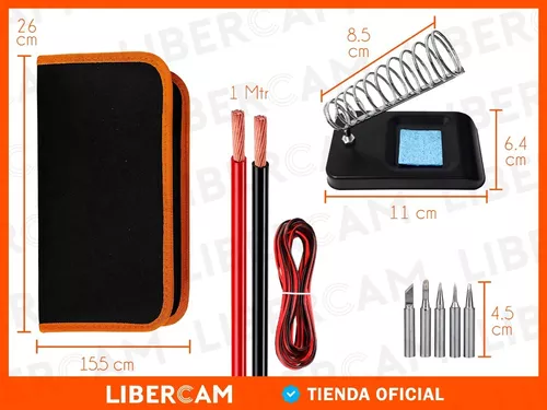 Kit herramientas electrónica cautín y tester 27 piezas