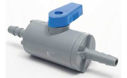 Zoro Select 6380390 1/4  Barb Pvc Ball Valve Inline, Sea Aad