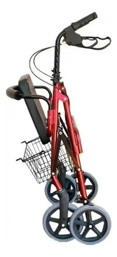 Andador Con Asiento Y 4 Ruedas Plegable Burrito 8 Frenos