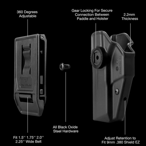 Funda Holster 9mm 380 Ez M & P Shield Kydex Owb Clip Ajustab