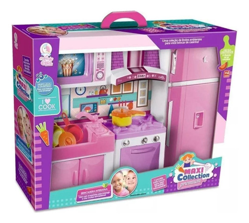 Cozinha De Brinquedo Infantil Maxi Premium Gigante Rosa.