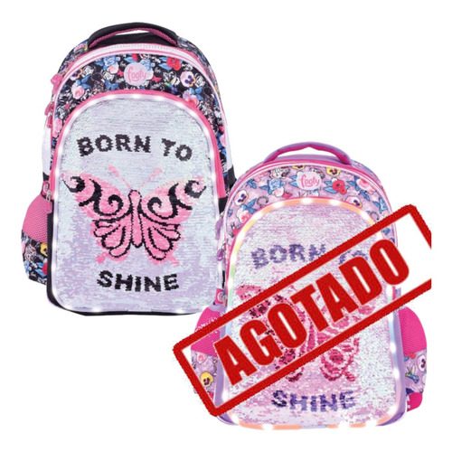 Mochila Footy Mariposa Led Lentejuelas 18p Ct Mmk F873
