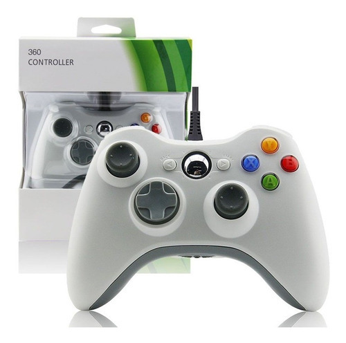 Controle Usb Compatível Com Xbox 360 Computador Pc Branco