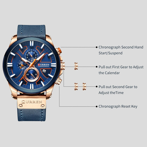 Curren 8346 - Reloj De Cuarzo Para Hombre (3 Atm)
