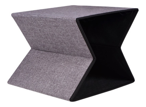 Puff Baul Begônia Cubo Organizador Plegable Gris