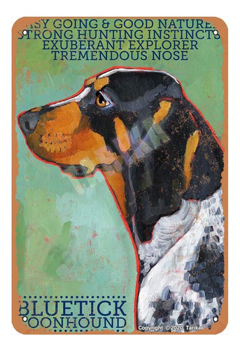 Bluetick Coonhound - Arte De Perro De 8 X 12 Pulgadas De Met