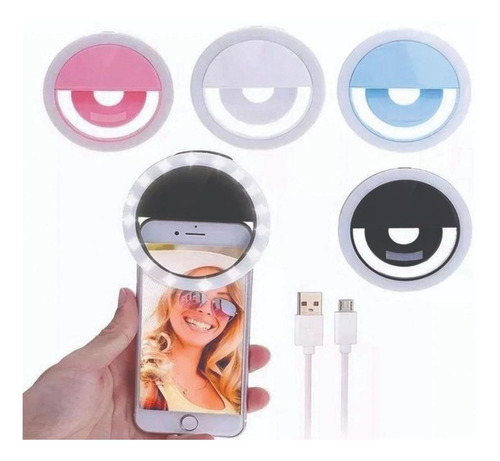 Lampara Aro Con Luz Led Para Celular Clip Selfie Recargable