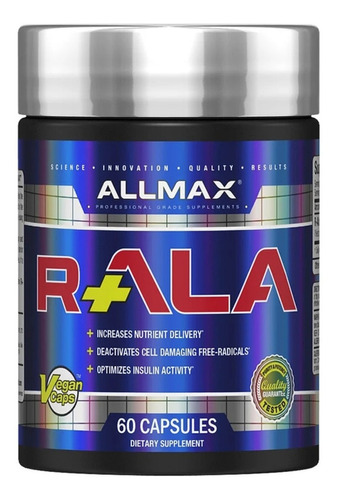 Allmax R+ala (ácido R+ Alfa Lipoico) 150 Mg 60 Caps - Eua