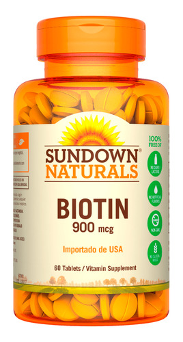 Biotin Sundown Natural 900mgc X 60 Tabletas