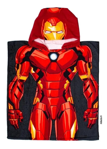 Poncho Toalla Capucha Microfibra Piñata Disney Iron Man 