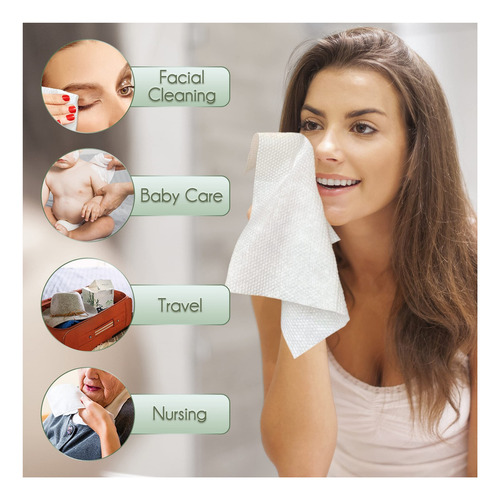 Wowotex Toalla Facial Desechable De Bambú Biodegradable