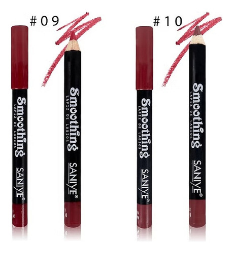Set 12 Delineadores De Labios Lápiz, Pigmentación Profunda