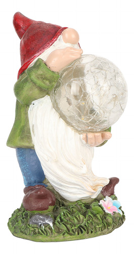 Estatua De Gnomos Solares Para Exteriores Pintada A Mano Que