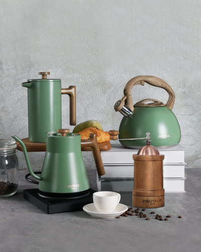 Cafetera Poliviar French Press 1l Acero Inoxidable Verde