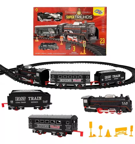 Trem ferrovia locomotiva brinquedo ferrorama trilhos criança tem aqui, na  ABMIDIA!