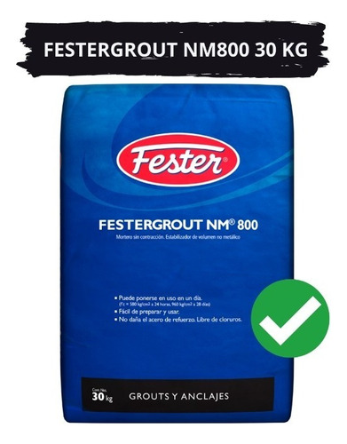 Saco De Fester Festergrout Nm800 30 Kg Color Gris