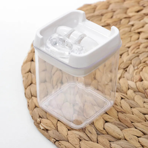 4 Potes Porta Mantimento Hermético Trava Transparente 800 Ml
