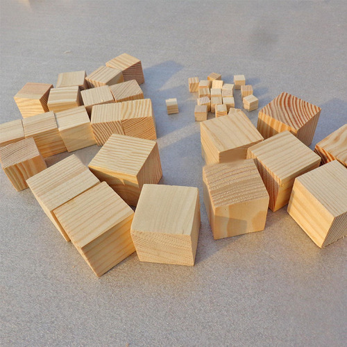 500 Piezas De Bloques De Madera, Bloques Cuadrados, 1 Cm