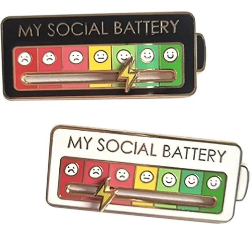 Pines Metalicos, Mood Pin Pines Para Mochilas Social Battery