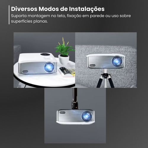 Data Show 7000 Lumens Tela Até 150 Polegadas Hdmi E Usb Cor Preto