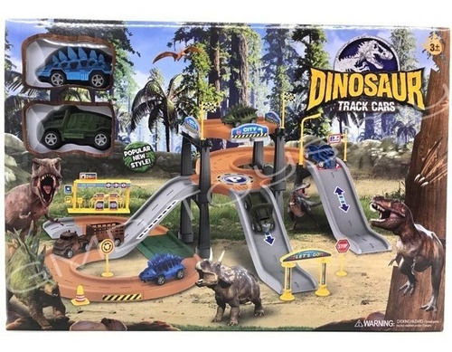 Pista De Auto De Dinosaurio Juguete Con 2 Autos Niños