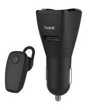 Imagen 3 de 4 de Auricular Bluetooth Con Cargador Para Carro Hv-h965bt
