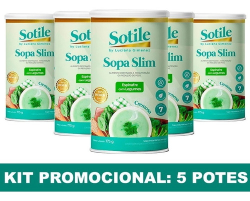 Sopa Sotile Luciana Gimenez - 5 Potes - 1 Mês De Uso Diário